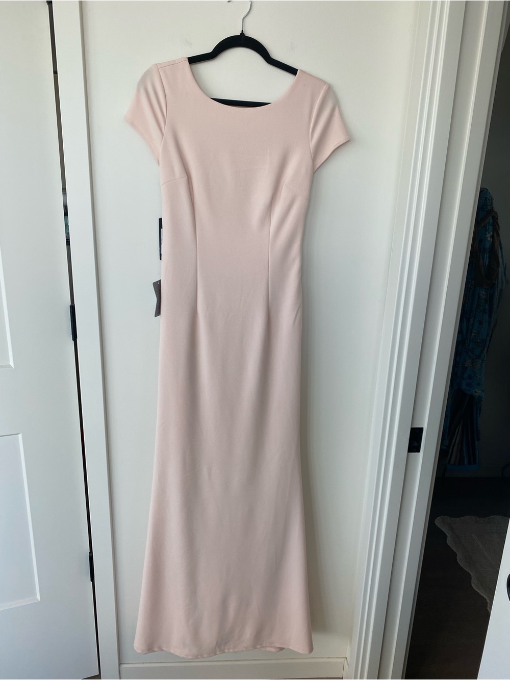 NWT Lulus Blush Sweetheart Twist Cap Sleeve Mermaid Long Dress, Size M